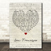 Scott McKenzie San Francisco Script Heart Song Lyric Print