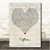 Taylor Swift Fifteen Script Heart Song Lyric Print