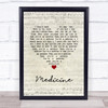 The 1975 Medicine Script Heart Song Lyric Print