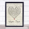 The Black Crowes Wiser Time Script Heart Song Lyric Print