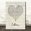 The Script Eden Script Heart Song Lyric Print