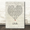 Thirty Seconds to Mars Alibi Script Heart Song Lyric Print