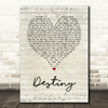 Zero 7 Destiny Script Heart Song Lyric Print