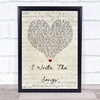 David Cassidy I Write The Songs Script Heart Song Lyric Quote Print