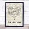 Doris Day Que Sera, Sera Script Heart Song Lyric Quote Print