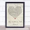 Ed Sheeran How Would You Feel (Paean) Script Heart Song Lyric Quote Print