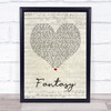 George Michael Fantasy Script Heart Song Lyric Quote Print