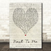Imagine Dragons Next To me Script Heart Song Lyric Quote Print