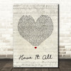 Jason Mraz Have It All Script Heart Song Lyric Quote Print