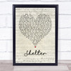 Ray LaMontagne Shelter Script Heart Song Lyric Quote Print