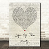 Shawn Mendes Life Of The Party Script Heart Song Lyric Quote Print