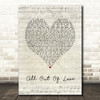 Air Supply All Out Of Love Script Heart Song Lyric Print