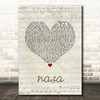 Ariana Grande NASA Script Heart Song Lyric Print