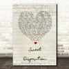 The Temper Trap Sweet Disposition Script Heart Song Lyric Quote Print