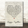 The Turtles Happy Together Script Heart Song Lyric Quote Print