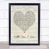 Cody Johnson With You I Am Script Heart Song Lyric Print