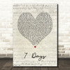 Craig David 7 Days Script Heart Song Lyric Print