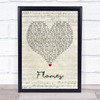 David Guetta & Sia Flames Script Heart Song Lyric Print