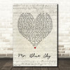 ELO Mr. Blue Sky Script Heart Song Lyric Print