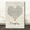 Owl City Fireflies Script Heart Song Lyric Print