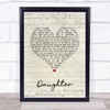 Pearl Jam Daughter Script Heart Song Lyric Print