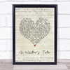 Queen A Winter's Tale Script Heart Song Lyric Print