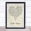 Shed Seven High Hopes Script Heart Song Lyric Print