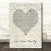 Sister Sledge We Are Family Script Heart Song Lyric Print