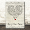 Ward Thomas Carry You Home Script Heart Song Lyric Print
