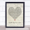 Westlife World Of Our Own Script Heart Song Lyric Print