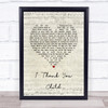 Zakk Wylde I Thank You Child Script Heart Song Lyric Print