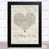 Chester See I'm Falling For You Script Heart Song Lyric Music Art Print