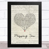 Chris De Burgh Missing You Script Heart Song Lyric Music Art Print