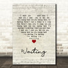 Alice Boman Waiting Script Heart Song Lyric Music Art Print