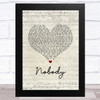 Dylan Scott Nobody Script Heart Song Lyric Music Art Print