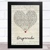 Eagles Desperado Script Heart Song Lyric Music Art Print