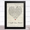 Eagles I Wish You Peace Script Heart Song Lyric Music Art Print
