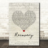 James Arthur Recovery Script Heart Song Lyric Music Art Print