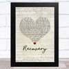 James Arthur Recovery Script Heart Song Lyric Music Art Print