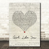 Jason Aldean Girl Like You Script Heart Song Lyric Music Art Print