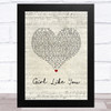Jason Aldean Girl Like You Script Heart Song Lyric Music Art Print