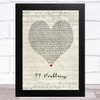 Jay Z 99 Problems Script Heart Song Lyric Music Art Print