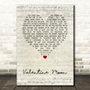 Jools Holland Valentine Moon Script Heart Song Lyric Music Art Print