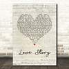 Layo & Bushwacka! Love Story Script Heart Song Lyric Music Art Print