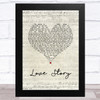 Layo & Bushwacka! Love Story Script Heart Song Lyric Music Art Print