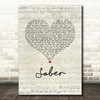 Little Big Town Sober Script Heart Song Lyric Music Art Print