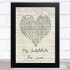 Madonna No Substitute For Love Script Heart Song Lyric Music Art Print