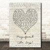 Magnificent Magnificent (She Says) Script Heart Song Lyric Music Art Print