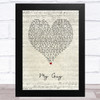 Mary Wells My Guy Script Heart Song Lyric Music Art Print
