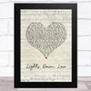 MAX Lights Down Low Script Heart Song Lyric Music Art Print